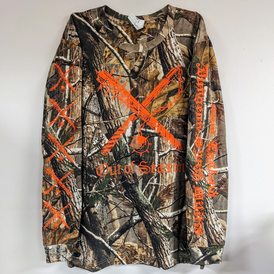 Out of Season NEDSM 4-Sided Premium Long Sleeve Shirt [All Over Print/RealTree camo] *Back in Stock* Large