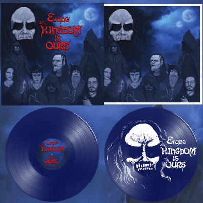 Erang The Kingdom is Ours vinyl 2xLP, blue vinyl, with printed record jacket and insert, silkscreen on D side