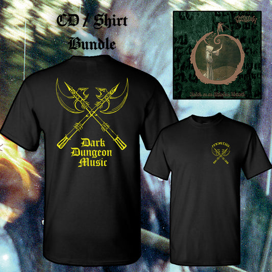 MORTIIS "Keiser" CD + T-Shirt Bundle, mockup of T-shirt and CD art