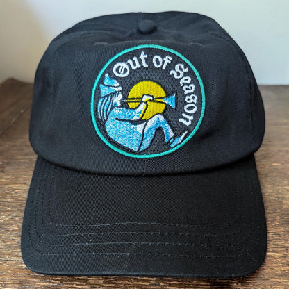 OUT OF SEASON "Bard" Embroidered Dad Hat, black hat detail