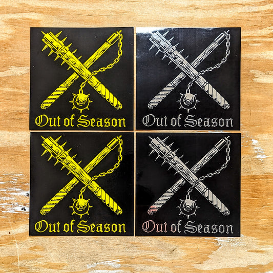 OUT OF SEASON 4 inch stickers (set of 4)