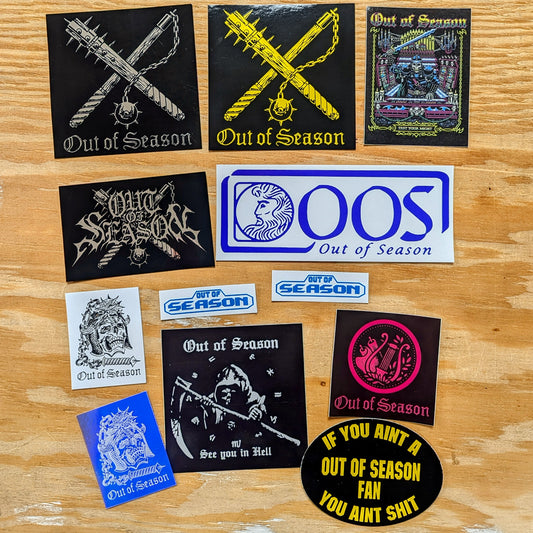 OUT OF SEASON STICKER MEGA PACK (set of 12)