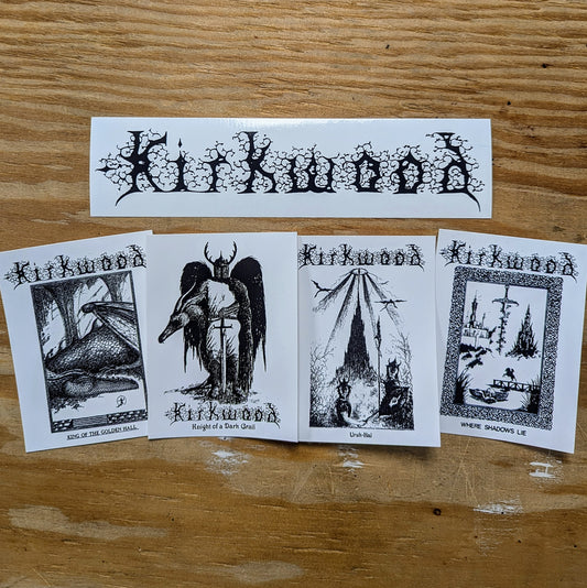 JIM KIRKWOOD STICKER PACK, 5 BW stickers