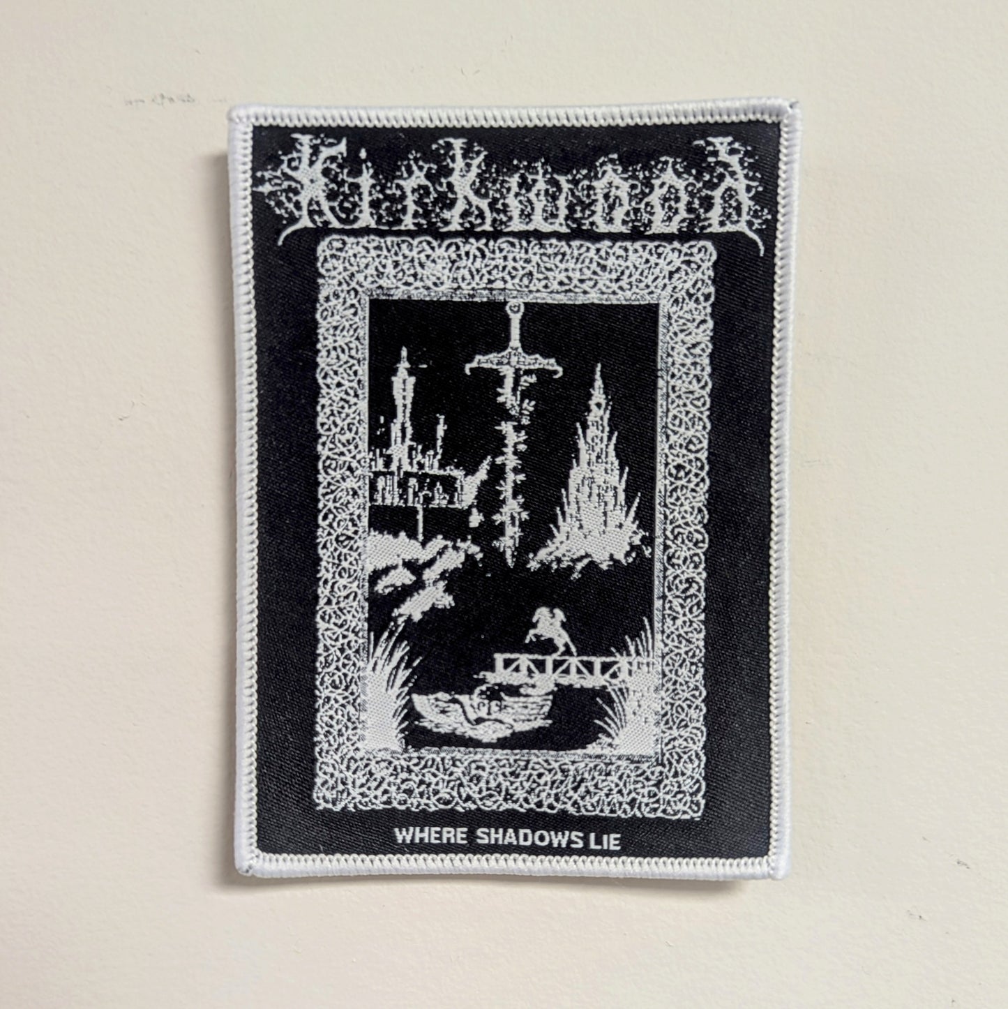 JIM KIRKWOOD "Where Shadows Lie" woven patch (White or Black)