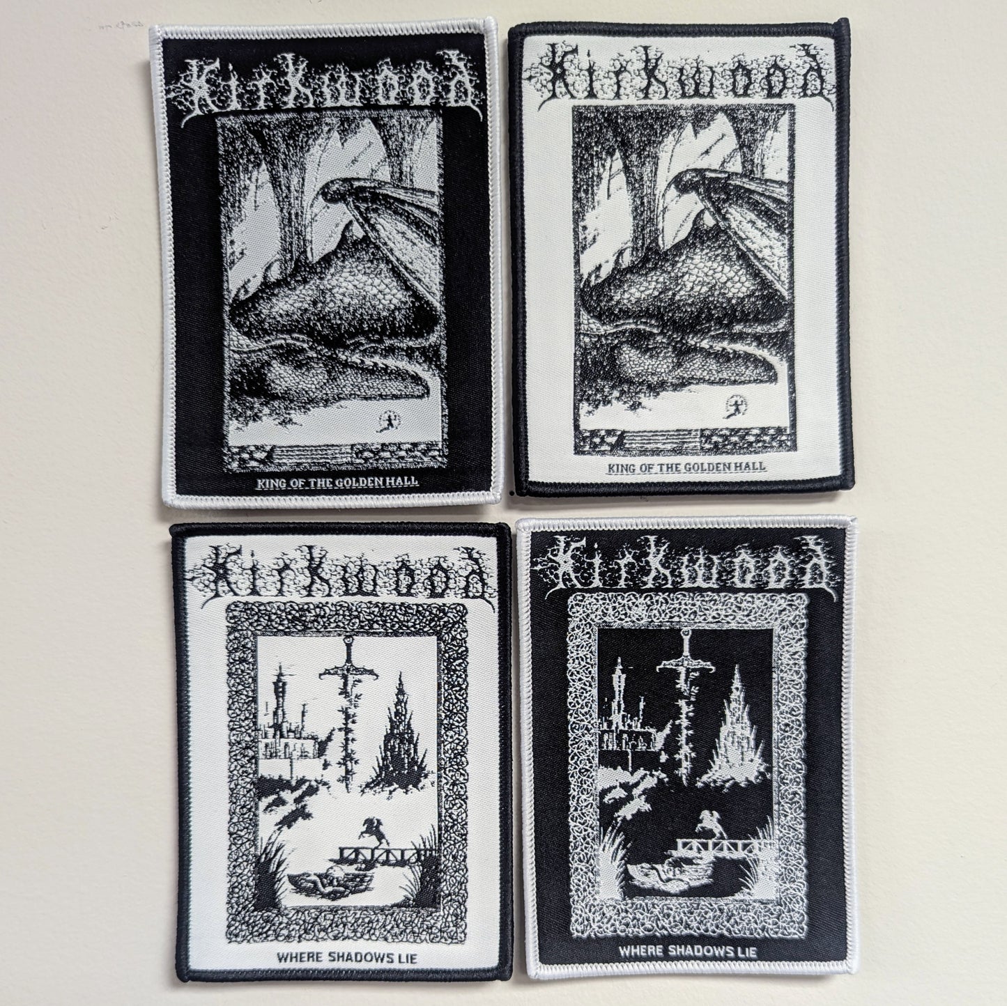 JIM KIRKWOOD "Where Shadows Lie" woven patch (White or Black)