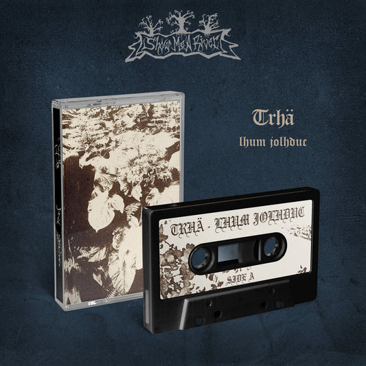 TRHÄ "Lhum Jholduc" cassette tape, black shell with printed sticker label, norelco case and printed j-card