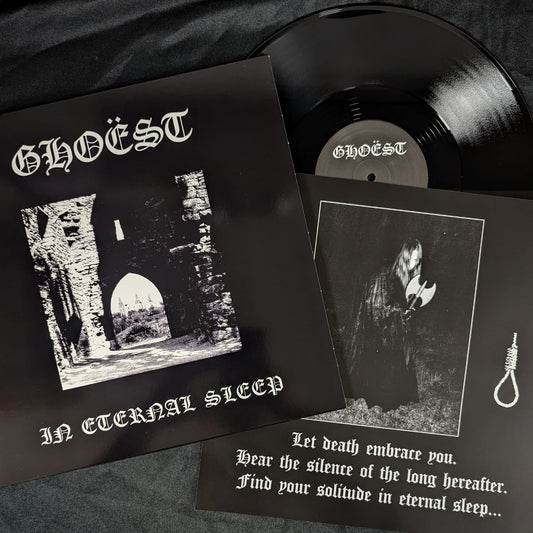 GHOEST In Eternal Sleep vinyl LP, Black vinyl with B+W printed record jacket and 12" insert