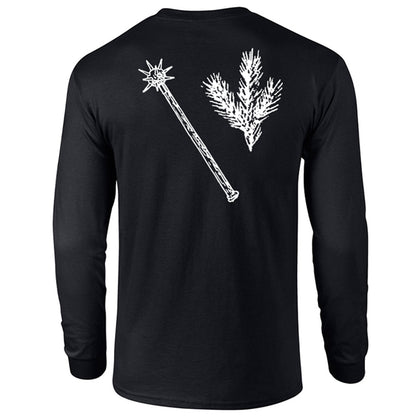 CONIFEROUS MYST "Vast Mountain Castles" 4-sided Long Sleeve Shirt [BLACK]