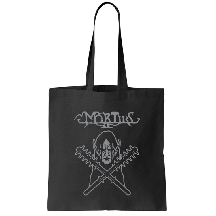 MORTIIS "Crossed Clubs" Canvas Tote Bag (Black)