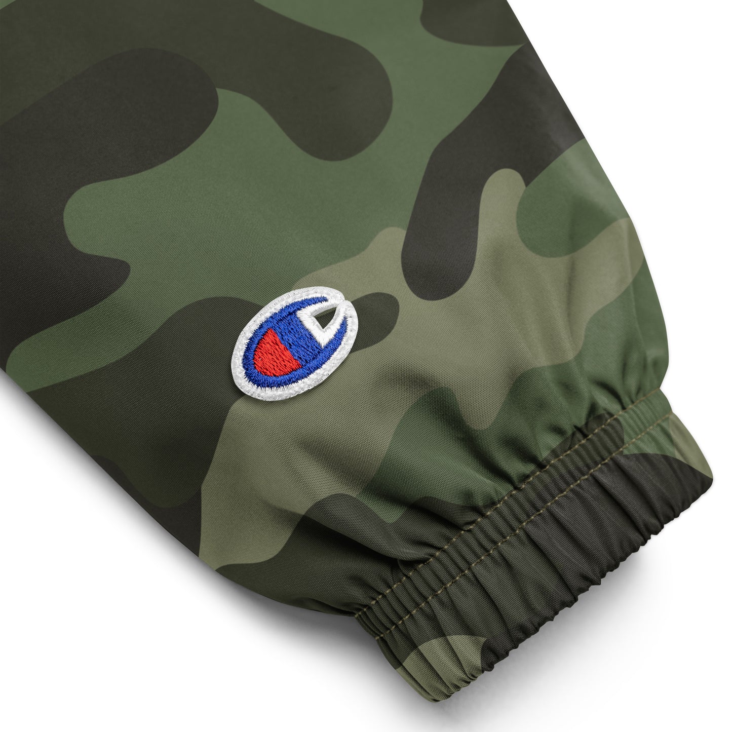 OUT OF SEASON Embroidered Windbreaker Packable Jacket (Champion - Camo or Black)