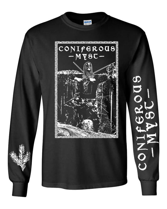 CONIFEROUS MYST "Vast Mountain Castles" 4-sided Long Sleeve Shirt [BLACK]