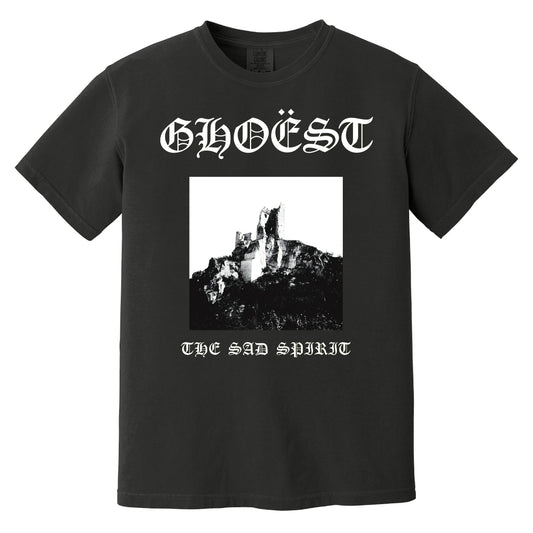 GHOEST The Sad Spirit 2-sided T-shirt, white ink on black shirt