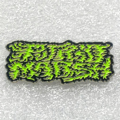 PUTRID MARSH Logo Metal Enamel Pin, neon green and black pin