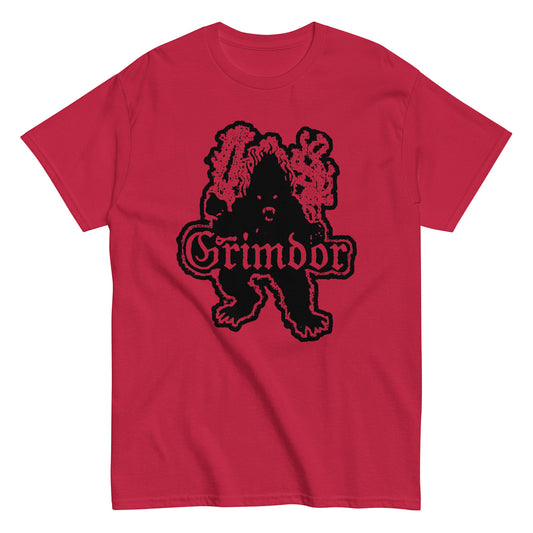 GRIMDOR "The Lonely Mountain" T-Shirt, red shirt with black print