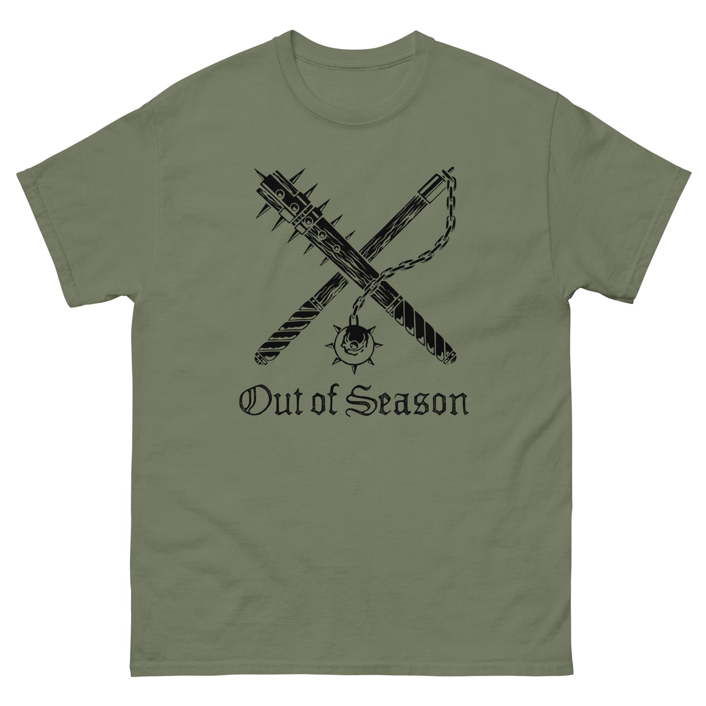 OUT OF SEASON "NEDSM" T-Shirt (Gildan) *EU / UK / WORLD* (Natural / Military / Charcoal / Brown)