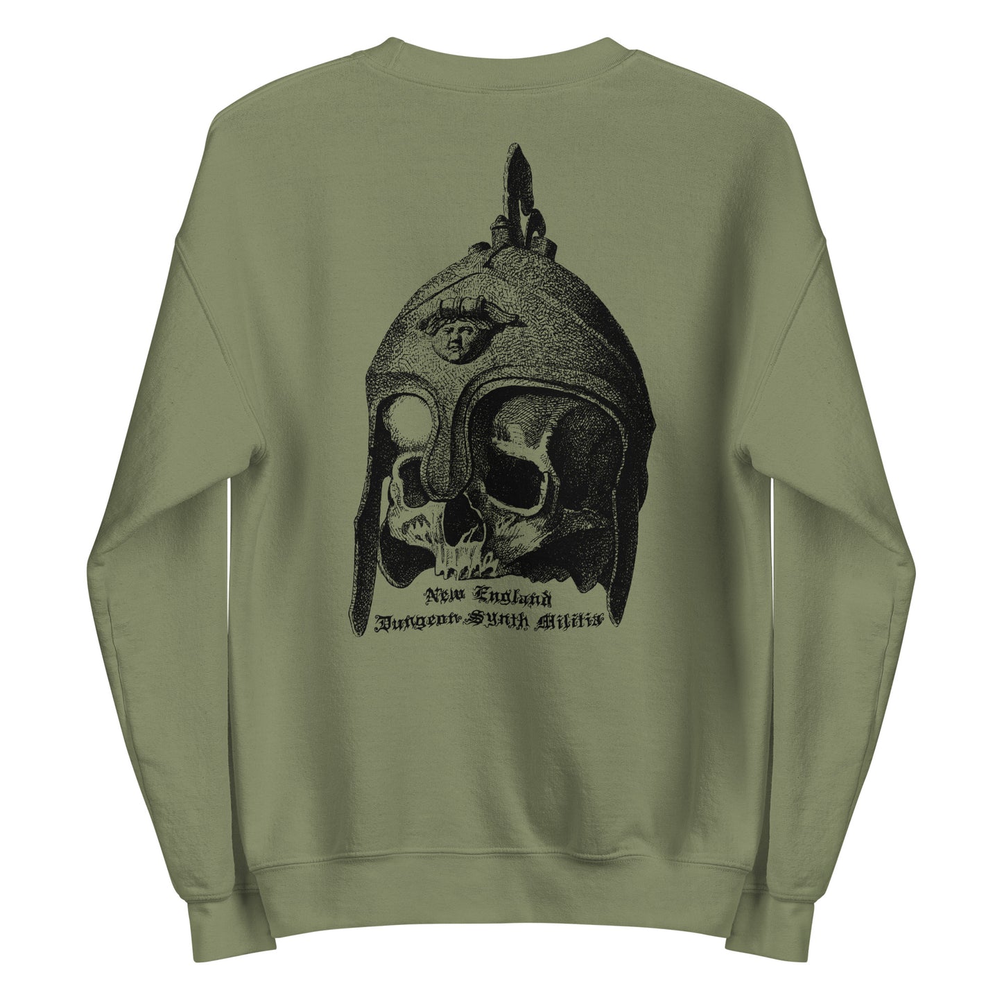 OUT OF SEASON "NEDSM" Crewneck Dad Sweatshirt (2-sided, army green)