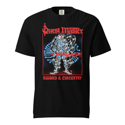 QUEST MASTER "S+C" Premium T-Shirt (Comfort Colors), black shirt with multicolor print on front