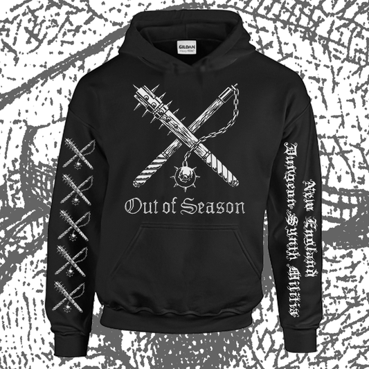 OUT OF SEASON "NEDSM" 4-Sided Pullover Hoodie [Black / White]